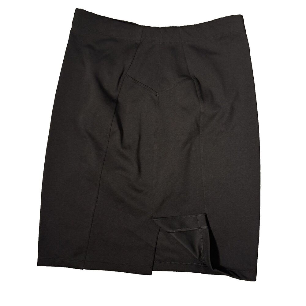 Daisy Fuentes Women's Black Onyx Pull-On mini pencil Skirt with Back Slit Large - Picture 3 of 14